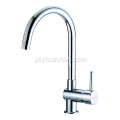 Faucet de cozinha de latão de alavanca única torneira giratória